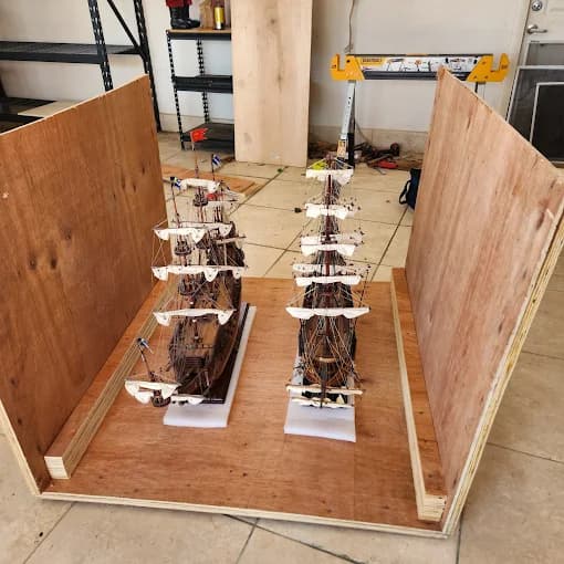 International shipping containers prepared for transit